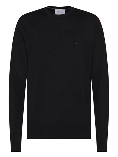 Calvin Klein Superior Wool Crew Neck Sweatshirt In Blue