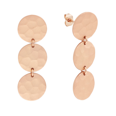 Sole Du Soleil Marigold Collection Women's 18k Rg Plated Satin Finish Fashion Earring In Gold Tone,pink,rose Gold Tone