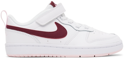Nike Kids White & Pink Court Borough Low 2 Little Kids Sneakers In White/dark