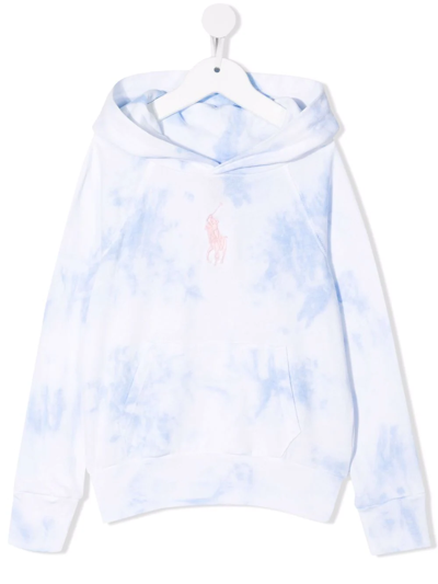 RALPH LAUREN EMBROIDERED-LOGO TIE-DYE HOODIE