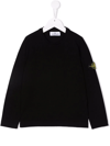 STONE ISLAND JUNIOR LOGO-PATCH CREW NECK SWEATSHIRT