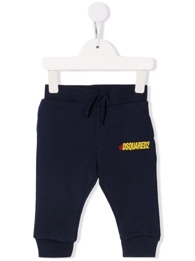 Dsquared2 Babies' Logo-print Cotton Track Trousers In Blue