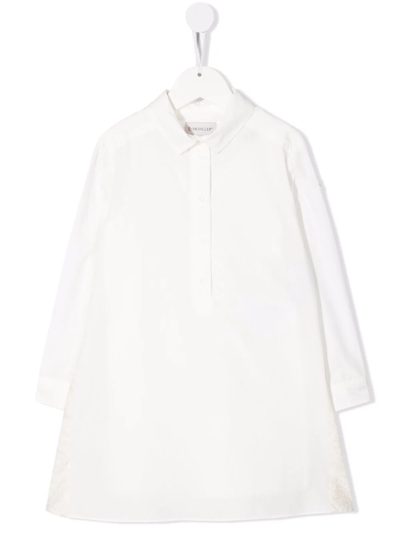 Moncler Kids' Long-sleeve Mini Dress In White