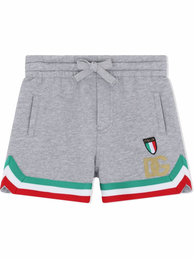 Dolce & Gabbana Babies' Italian Stripe-border Shorts In Grey