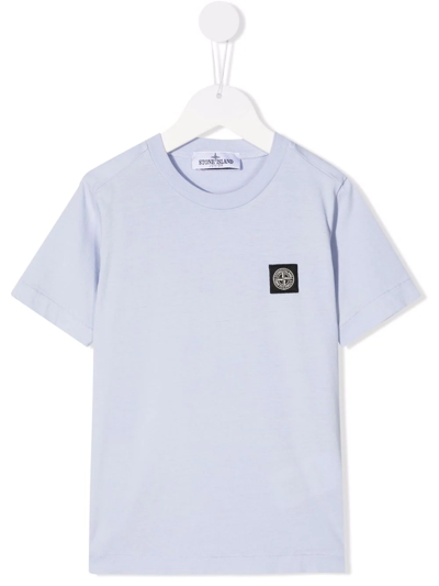 Stone Island Junior Kids' Chest Logo-patch T-shirt In Blue