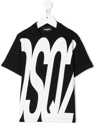 Dsquared2 Kids' Logo-print Cotton T-shirt In Nero