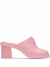 Miu Miu Mules In Pink & Purple