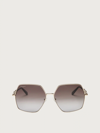 Ferragamo Gancini 61mm Gradient Rectangular Sunglasses In Gold/black