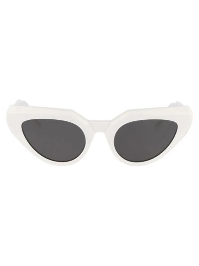 Vava Eyewear Vava Sunglasses In White Black Flex Hinges Black Lenses