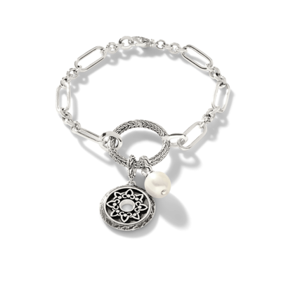 John Hardy Padma Amulet Keyring Bracelet In Cultured Fresh Water Pearl