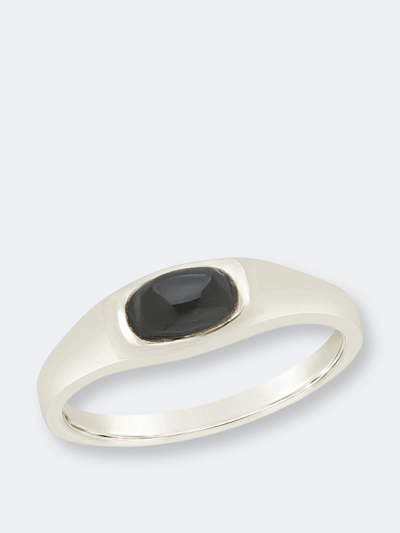 Sterling Forever Onyx Signet Ring In Grey