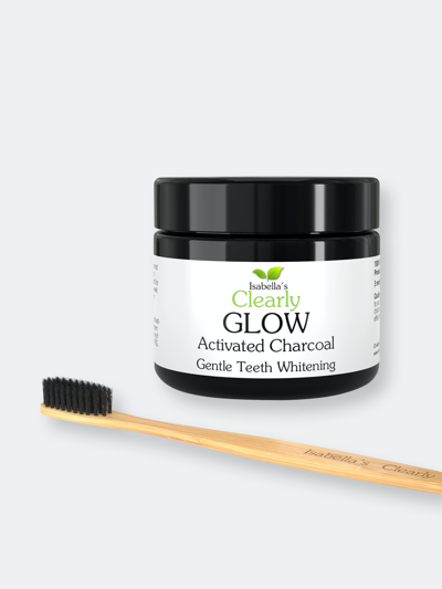 Isabella's Clearly Clearly Glow, Teeth Whitening Activated Charcoal Powder + Bamboo Toothbrush (3 Mo