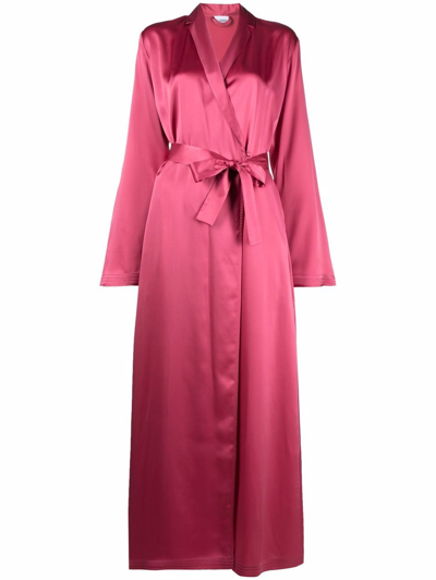La Perla Belted-waist Silk Dressing Gown In Pink