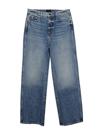 Khaite Jordan High-rise Wide-leg Jeans In Mid Denim