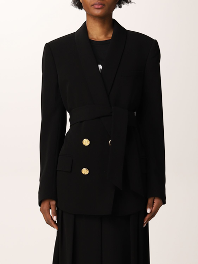 Balmain Double-breasted Jacket In Black