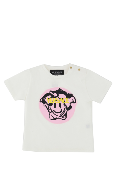 Versace Babies' Medusa T-shirt Tag In White