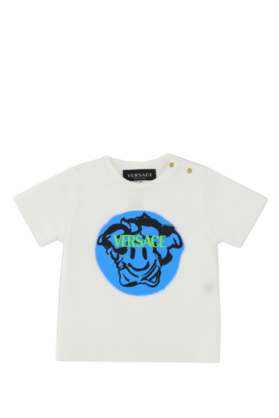 Versace Babies' Medusa T-shirt Tag In White