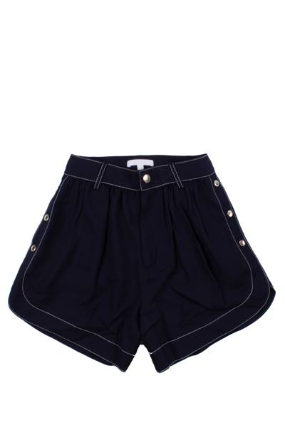 Chloé Kids' Viscose Shorts In Navy