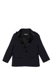 Dsquared2 Blue Jacket For Baby Boy With Black Trimming In Blue