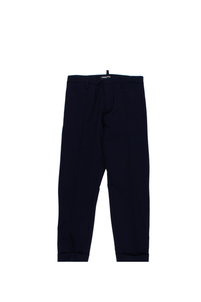 Dsquared2 Kids' Wool Pants In Blue