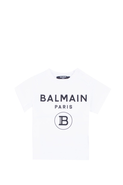 Balmain Babies' Cotton T-shirt In White
