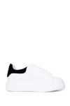 Alexander Mcqueen Girl's Oversized Swarovski Crystal Leather Sneakers, Toddler/kids In White,black