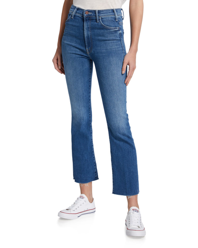 Mother The Hustler Frayed Ankle Jeans In Squeeze Play