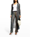 Missoni Metallic Striped Paillette Straight-leg Trousers In Black-silver-whit