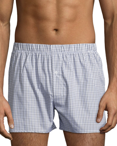 Hanro Fancy Woven Boxers In Grey Check