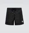 Moncler Logo-patch Swim Shorts In Black