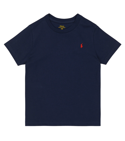 Polo Ralph Lauren Kids' Cotton Crewneck T-shirt In Cruise Navy