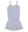Morley Pomme Striped Playsuit In Bleu/white