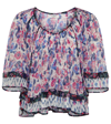 Isabel Marant Étoile Roxini Ruffled Floral-print Crepe De Chine Blouse In Ecru