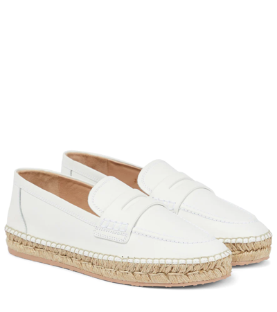 Gianvito Rossi Woven Raffia Espadrilles In White