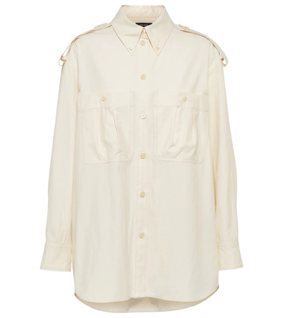 Isabel Marant Vinela Cotton Poplin Shirt In Ecru