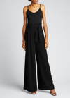 Lafayette 148 Organic Silk Georgette Boheme Lace V-neck Camisole In Black