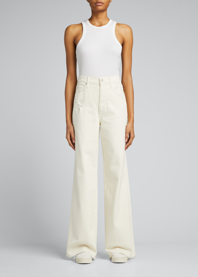 Amo Denim Frida Wide-leg Jenas In White Oak