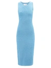 Galvan Selene Cutout-back Textured-knit Midi Dress In Electric Blue