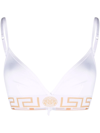 Versace Greca Border Triangle Bralette In 白色