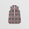 BURBERRY BURBERRY CHILDRENS CHEQUERBOARD STRETCH COTTON ZIP-FRONT DRESS