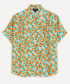 Apc Zoe Floral-print Crepe Shirt In Orange