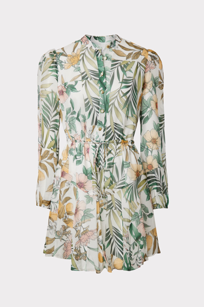 Milly Reina Jungle-print Dress In Ecru Multi