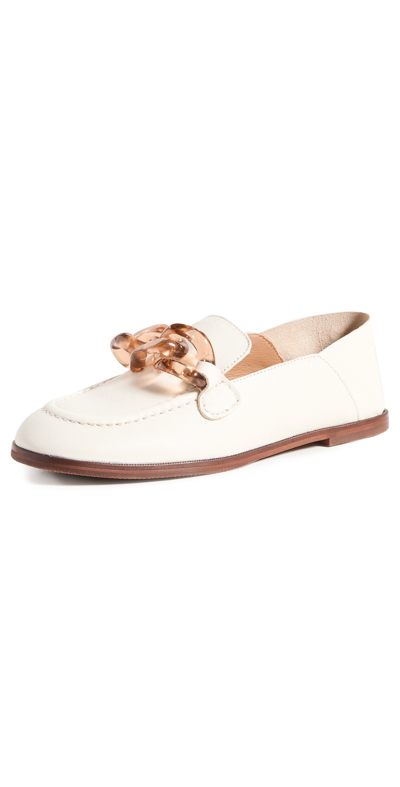 See By Chloé Tortoiseshell-effect Chain-link Loafers In 001 Optical White