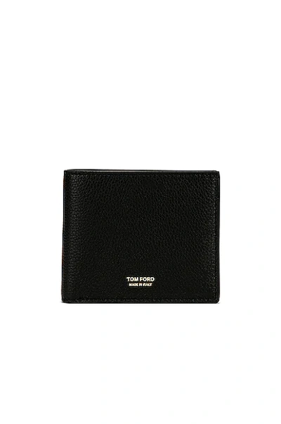 Tom Ford T Line Logo Printed Bifold Wallet In Black