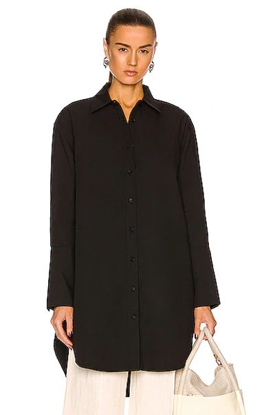 St Agni Oversized Cotton Shirt In Black