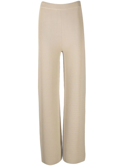 Nanushka Straight-leg Knitted Trousers In Neutrals