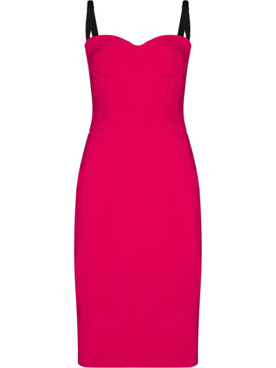 Dolce & Gabbana Bustier-style Midi Dress In Pink