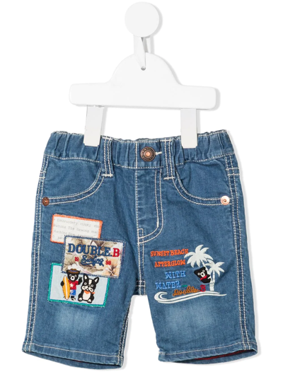 Miki House Kids' Embroidered-design Jeans In Blue