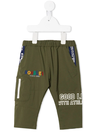 Miki House Kids' Embroidered-design Trousers In Green