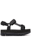Camper Oruga Up Platform Sandals In Black